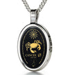 Cancer Necklace Zodiac Pendant 24k Gold Inscribed on Onyx Stone - NanoStyle Jewelry