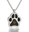 Paw Print Necklace 24k Gold Inscribed in 60 Different Languages
