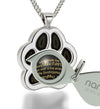 Paw Print Necklace 24k Gold Inscribed in 60 Different Languages