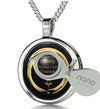 Serenity Prayer Necklace 24k Gold Inscribed Zen Circle Pendant