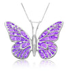 Purple Butterfly Necklace Handmade Jewelry, Sterling Silver Anniversary Butterfly Pendant Charm, Christmas Gifts for Wife