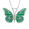 Jade Green Butterfly Necklace Handmade Jewelry, Sterling Silver Anniversary Butterfly Pendant Charm, Christmas Gifts for Wife