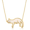 Gold Plated White Cat Necklace - Sleeping cat pendant Gift for Best friend