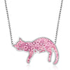 Pink Cat Necklace - Sleeping cat pendant Gift for Cat lover