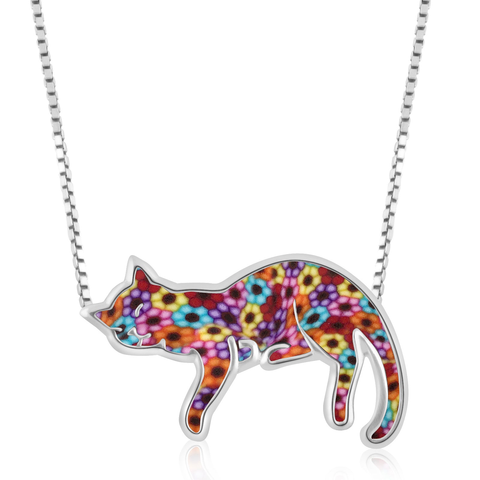 TATIANA☆[Silver925] Black Kitty Necklace Unique Cat Lovers Gift for Her | Silver Kitten Necklace