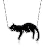 Black Cat Necklace - Sleeping cat pendant t Gift for Her