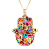 Gold Plated 925 Silver Hamsa Necklace Handcrafted Fleur de Lis Pendant - NanoStyle Jewelry