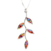 925 Sterling Silver Polymer Clay Olive Leaf Charm Necklace - NanoStyle Jewelry