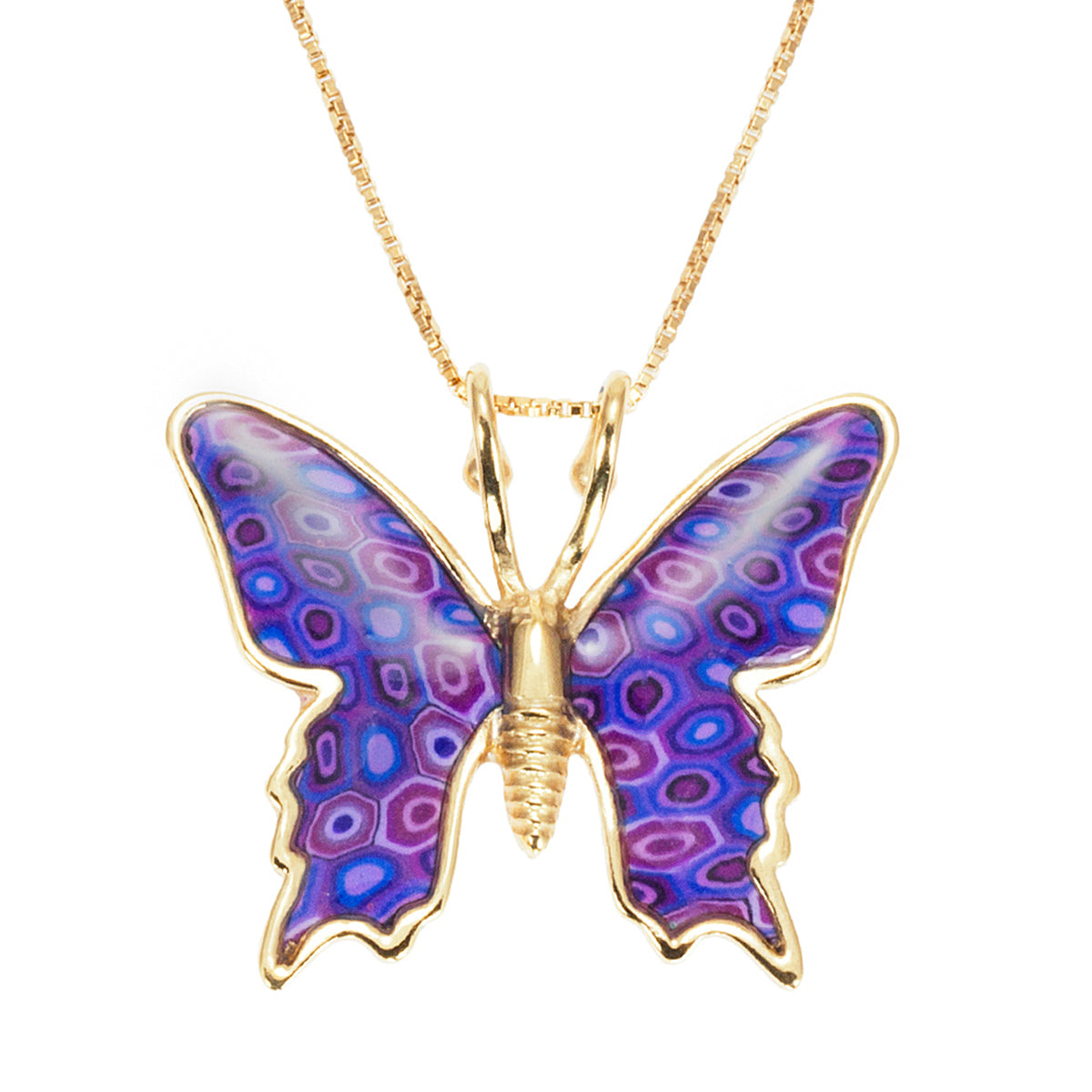 Gold Plated 925 Sterling Silver Butterfly Necklace Handcrafted Pendant - NanoStyle Jewelry