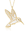 Gold plated silver polymer clay hummingbird charm necklace - NanoStyle Jewelry