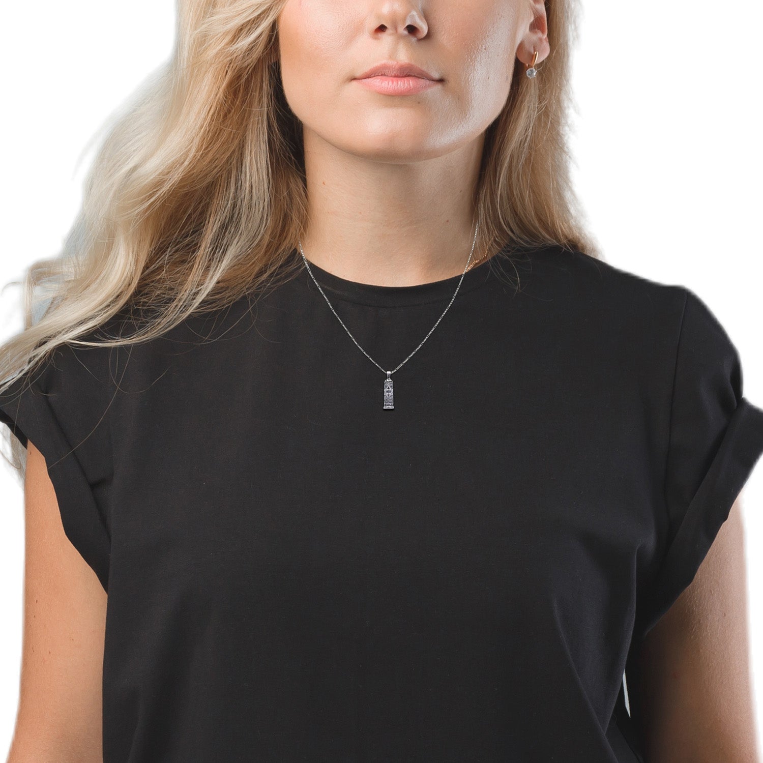 NanoStyle Mezuzah Necklace with Scroll Star of David Pendant