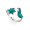925 Sterling Silver Star of David and Dove Wrap Ring Adjustable Sizes 6 - 7 - NanoStyle Jewelry