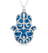 925 Sterling Silver Hamsa Necklace Handcrafted Fleur de Lis Pendant - NanoStyle Jewelry