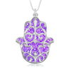 925 Sterling Silver Hamsa Necklace Handcrafted Fleur de Lis Pendant - NanoStyle Jewelry