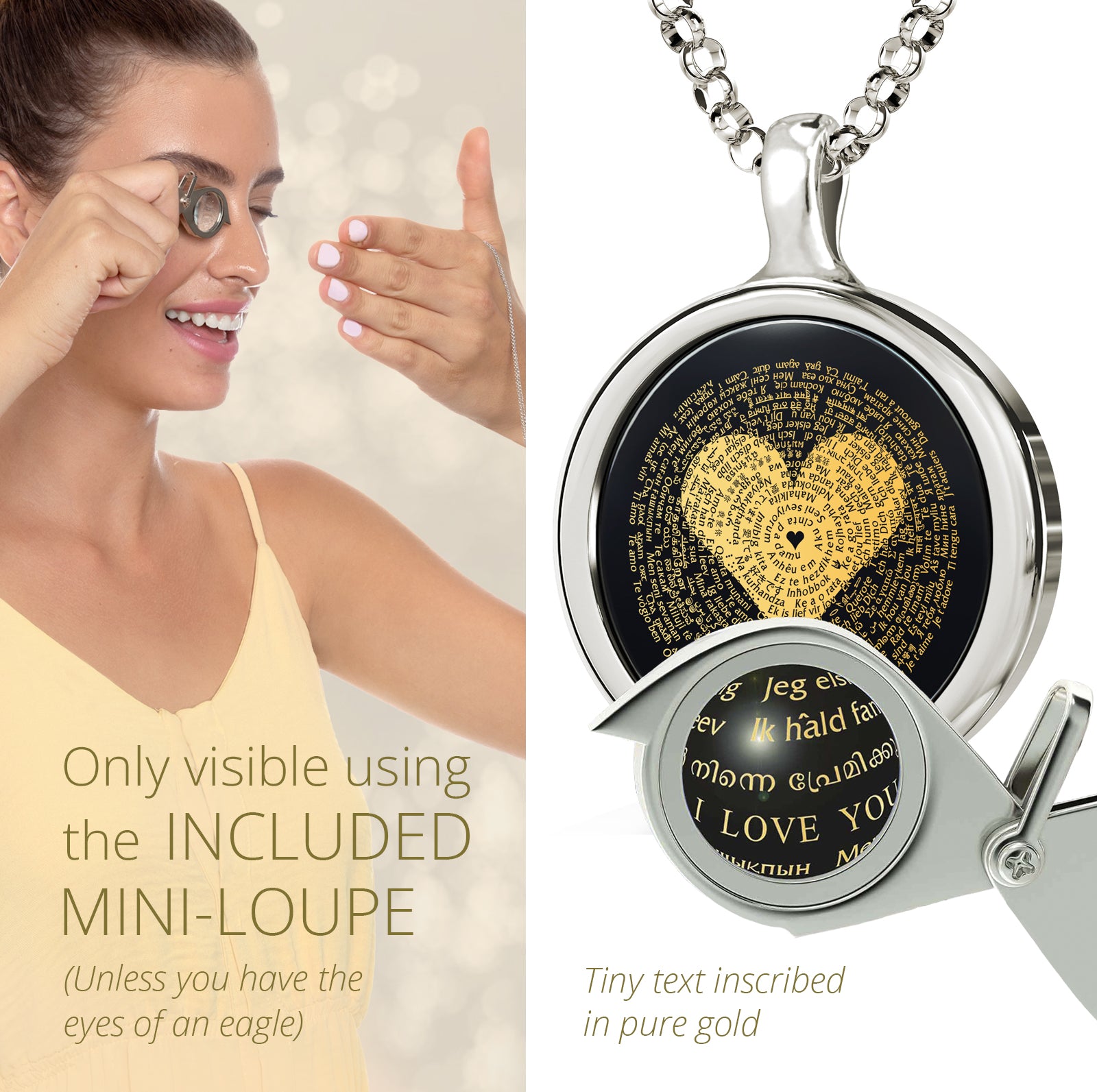 Necklace That Says I Love You in 100 Languages 100 Different Ways Rose Gold  I Love You Necklace in 100 Languages Xmas Gift V-Day Present Necklaces for  Girlfriend Wife Lover - Walmart.com