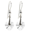 Swarovski Crystal Heart Drop Earrings 925 Sterling Silver
