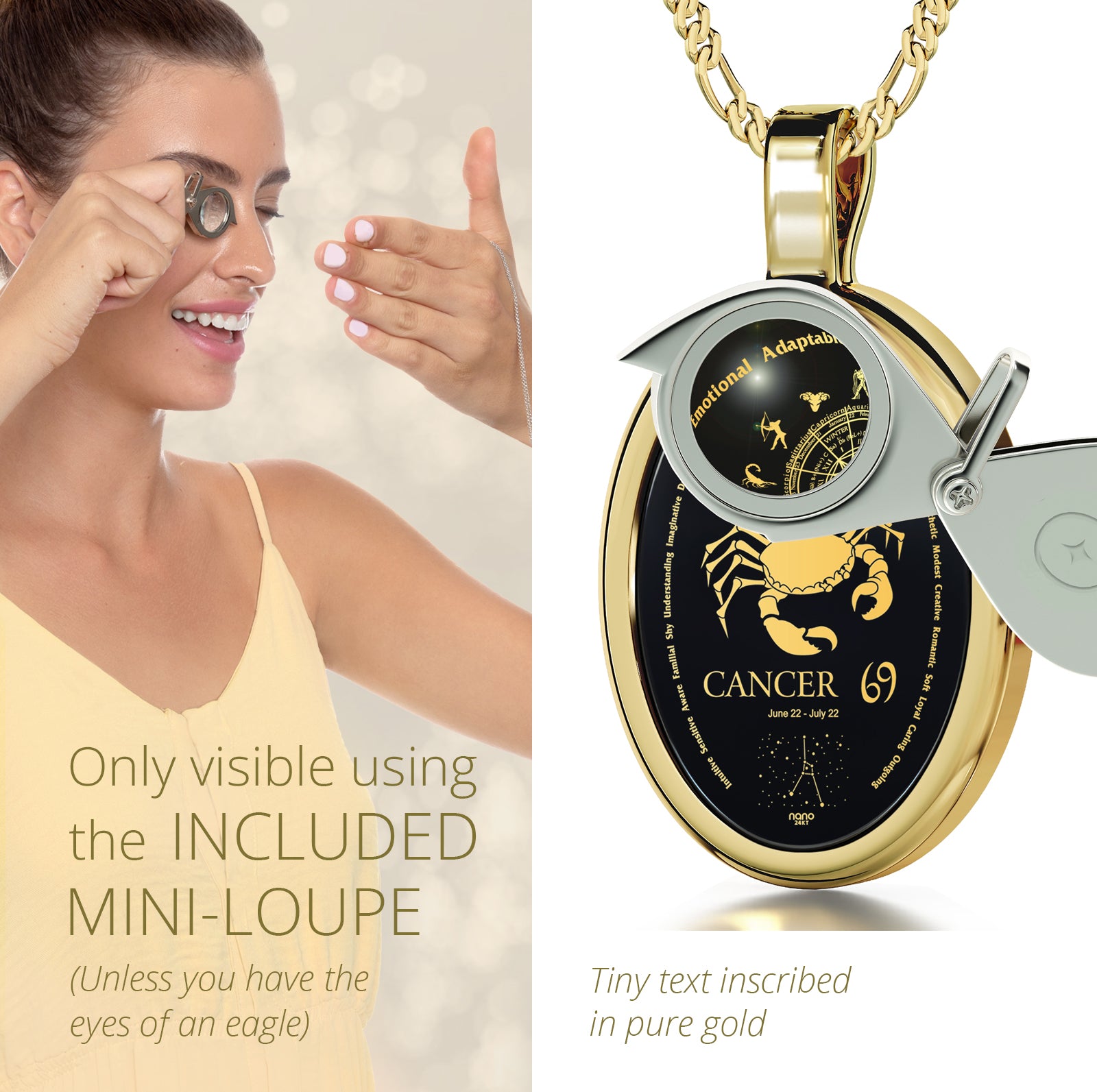 14k Gold Cancer Necklace | Classic Zodiac Jewelry with a Difference -  NanoStyle Jewelry